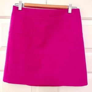 J Crew Fuchsia Wool Felted Mini Skirt
